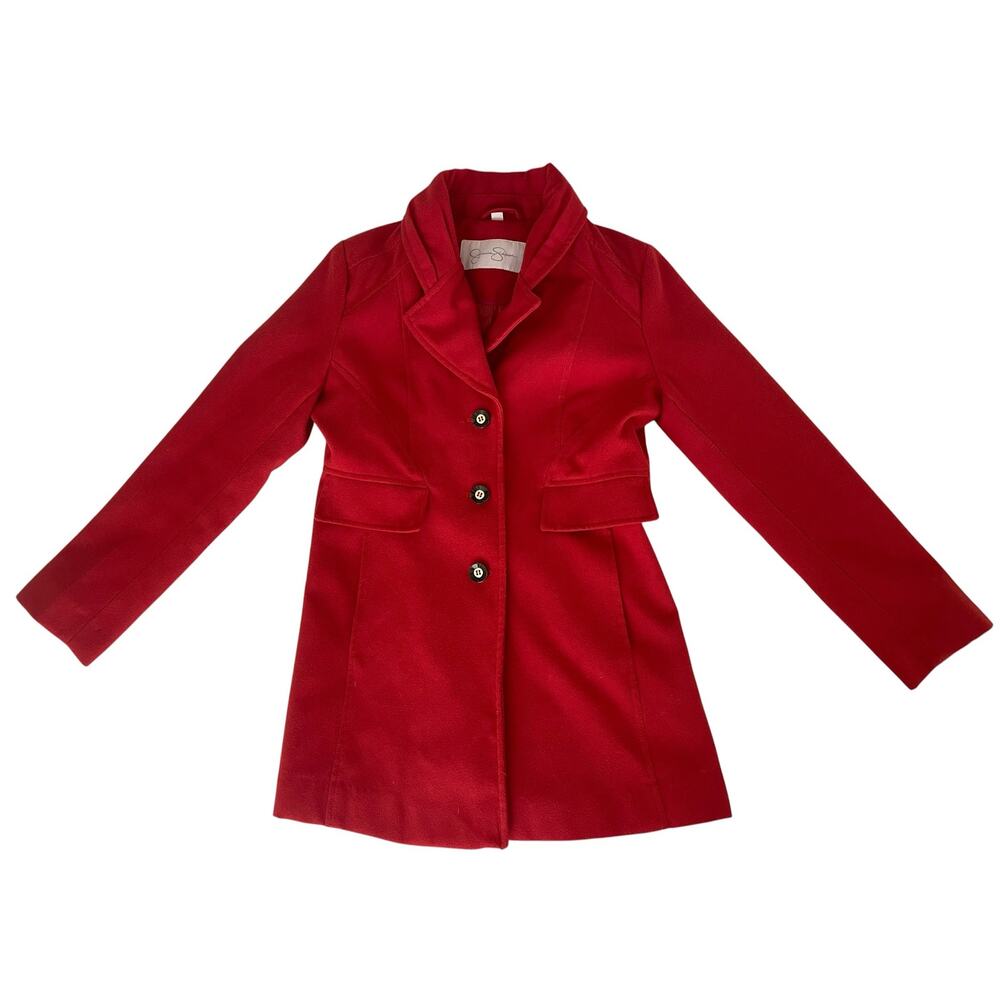Jessica Simpson Red Peacoat Jacket Size Large - Picture 2 of 7